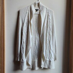 Talbots Cream Cable Knit Open Cardigan Sweater Size Petite Small